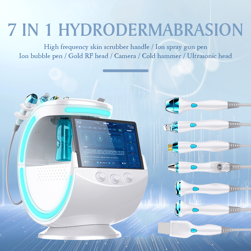 Nouveaux arrivages 7 en 1 Smart Ice Blue H2O2 Hydra Oxygen Aqua Peel PEEL Machine de soins de la peau