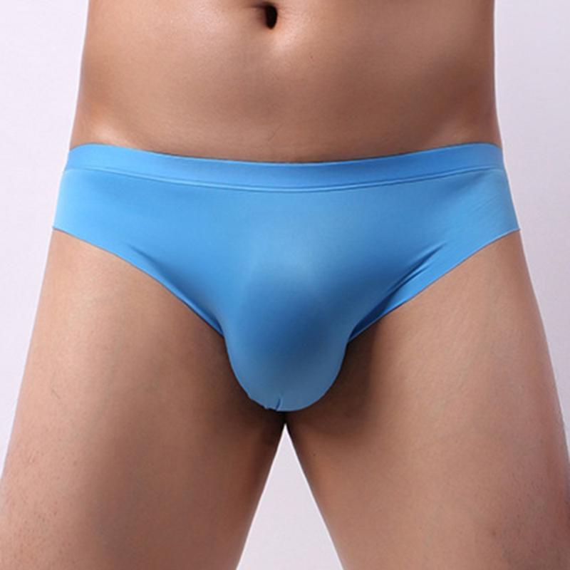 Underpants Mens Ice Silk Underwear Seamless Brief Male Smooth Panties Solid Underpant Gay Soft Comfortable Knickers Mans Breathable TrunkUnd