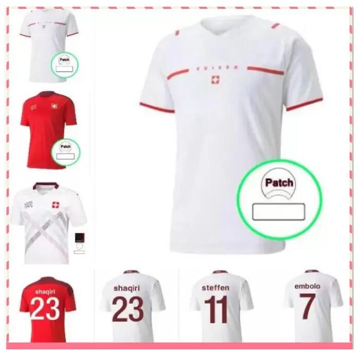Top Quality 20 21 Suisse Soccer Jerseys Away White 2021 2022 Home Akanji Zakaria Rodriguez Elvedi National Team Football Shirts