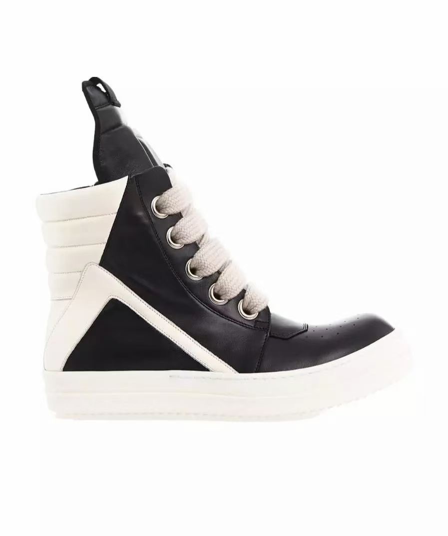

Exclusive 2022ss High Top Big thick lace Geobasket Punk cowhide Boots Real Leather TPU sole designer Catwalk personalized Botas