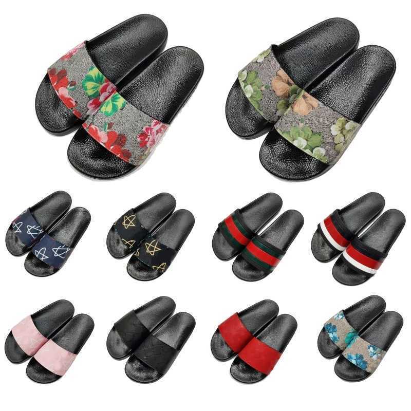 

Designer Men Women Slippers With Correct Flower Box Dust Bag Shoes Snake Print Slide Summer Wide Flat Slipper