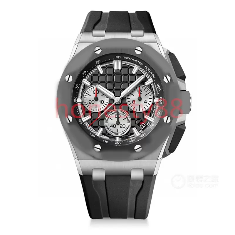 SW Luxury Men's Quartz A Watches mécaniques Détrone en céramique 44 mm Base de caoutchouc en acier inoxydable Sapphire mécanique Lumineuse étanch