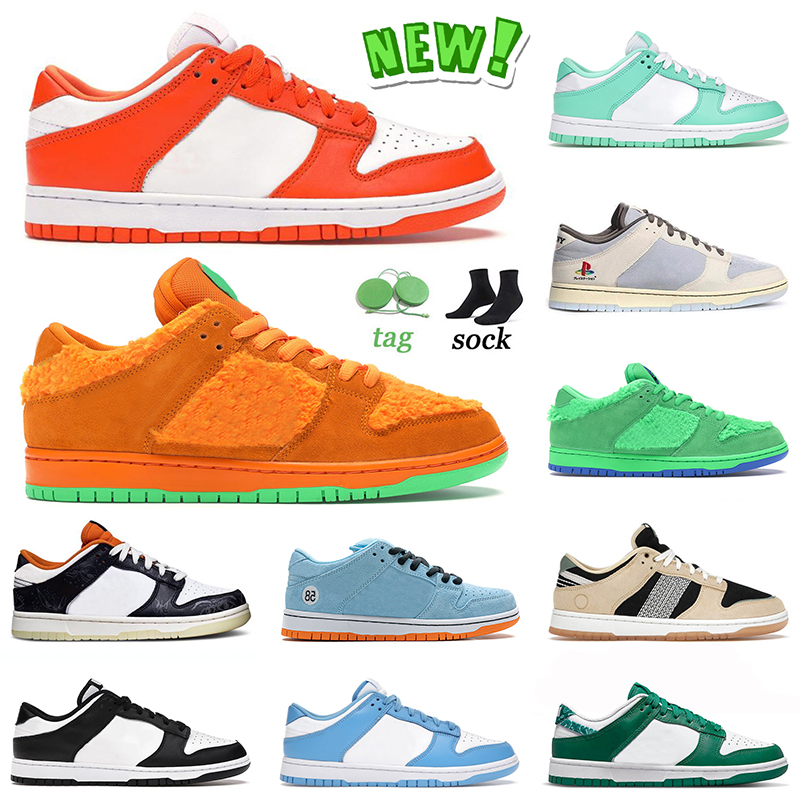 

HOT 2022 Running Shoes Designer Low Sneakers Skate Syracuse Orange Bears Halloween Club 58 Black White UNC Paisley Green Glow PlayStation Mens Women Trainers US13, B18 grey fog 36-45