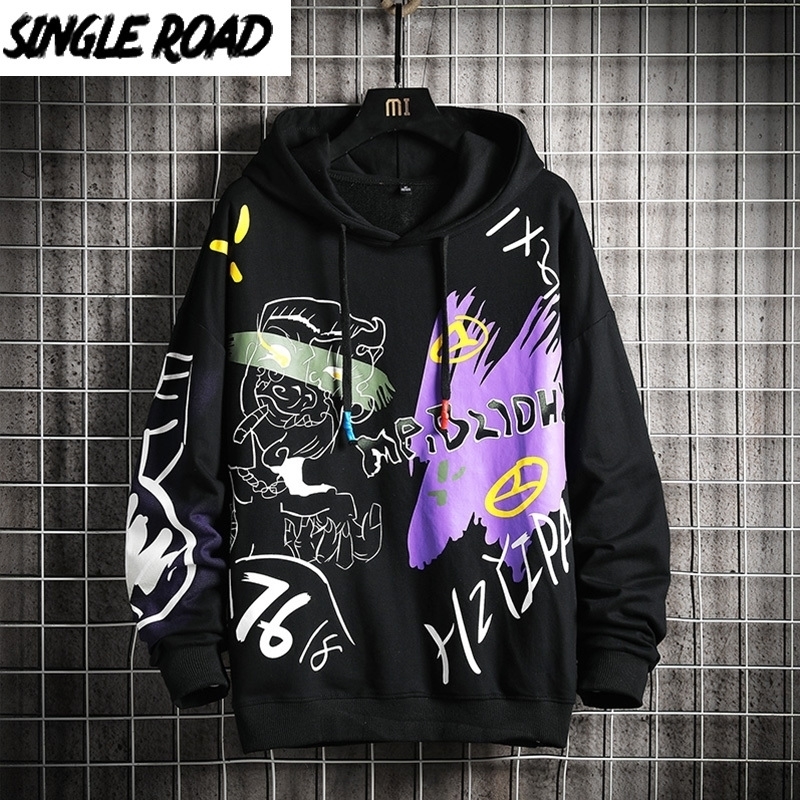 

SingleRoad Oversized Mens Hoodies Men Hip Hop Anime Sweatshirt Male Harajuku Japanese Streetwear Black Hoodie Men Sweatshirts 201113, Grey hoodie men