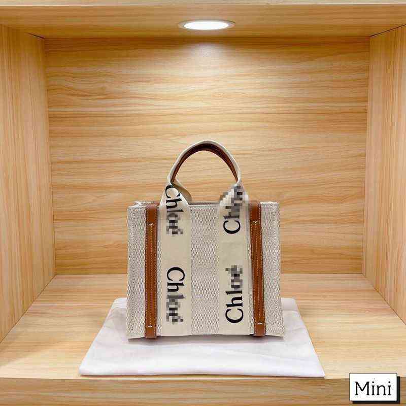 

2022 Bag Printed Letter Stripe Handbag High Capacity Tote Fashion Canvas Casual Women's, Meters with black small 27cm
