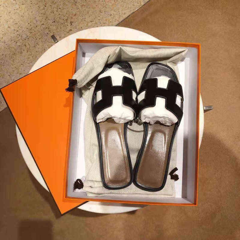 

Leather Classic Net Slippers Red 2022h Beach Resort Flip Flops Women's Flat Bottom Casual, Fluorescent blue