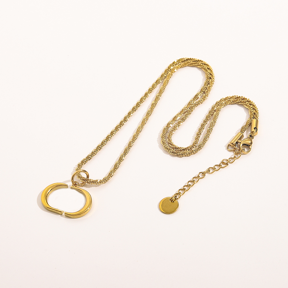 

Luxury Designer Fashion Necklace Choker Chain 925 Silver Plated 18K Gold Plated Stainless Steel Letter Pendant Necklaces For Women Jewelry ZG1035