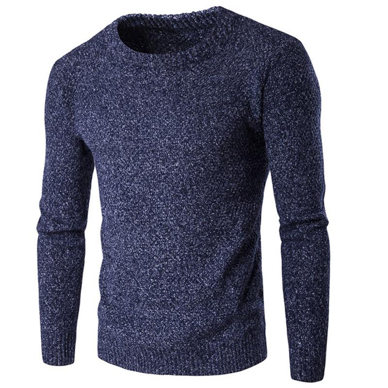 

Men's Sweaters Spring Autumn Men Casual Sweater Fashion Solid Color O-neck Pullover High Qualitythick Slim Knitted Brand ClothingMen's, Coffee