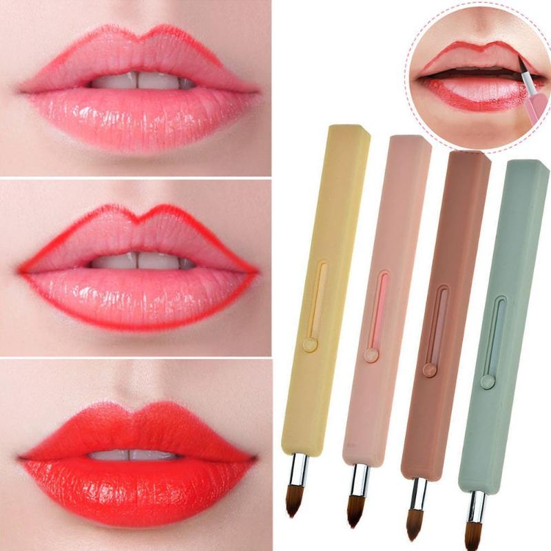 

Makeup Brushes Portable Retractable Beginners Lip Brush Applicator Dustproof Automatic Sealing
