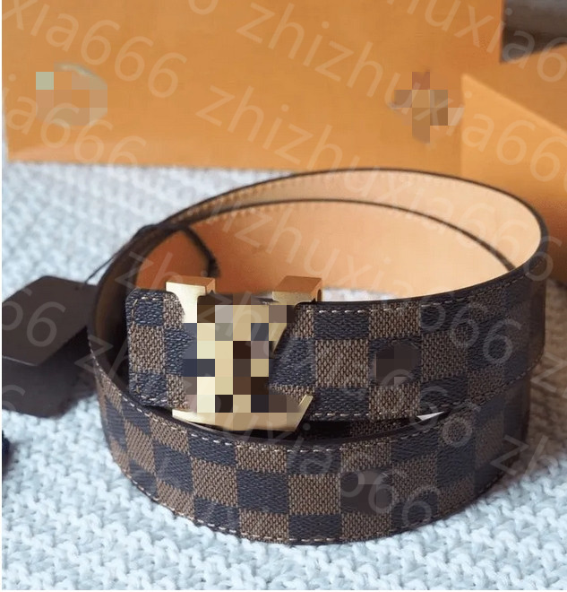 

Belts Mens Belt Fashion Men Brown Flower Leather Black Business Women Big Gold Buckle Womens Classic Casual Ceinture with Orange Box 105-120cm, Belts+box