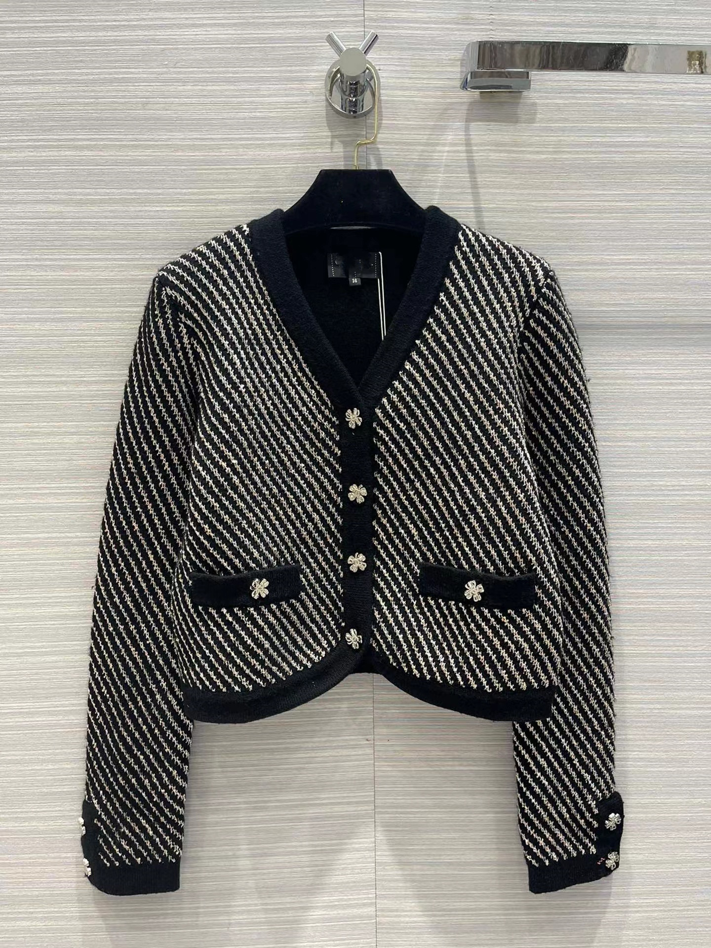 

Milan Runway Coats 2022 Autumn Women' Jackets V Neck Long Sleeve Designer Brand Same Style Outerwear 0815-8, Contrast color