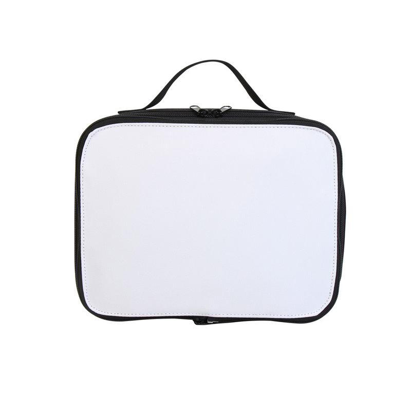 

50pcs Ice Packs Sublimation Move DIY Blank White Student Polyester portable thick expression Horizontal Fund lunch bag Isothermic Bags, Black