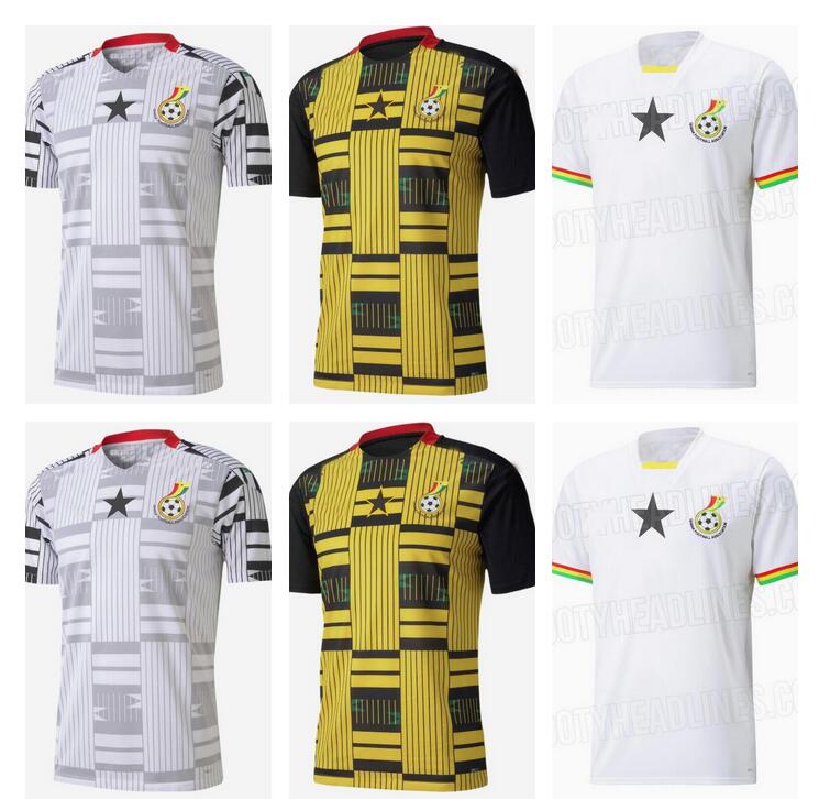

2021 2022 2023 Ghana Soccer Jerseys Mens National Team THOMAS SCHLUPP J.AYEW KUDUS Home White Away Yellow Black 21 22 23 Football Shirt