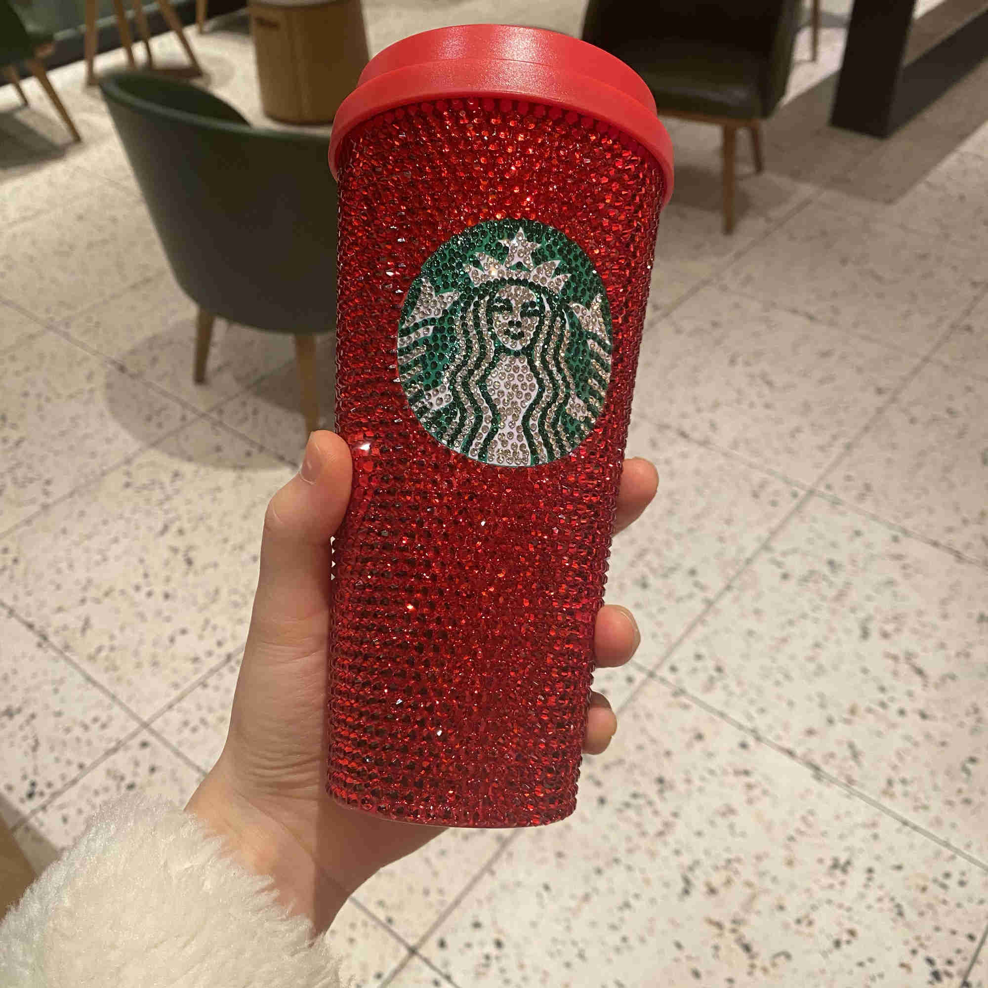 Starbucks Christmas season 2020 shining diamond goddess craft Cup Limited Collection red gift box for personalized delivery-image-760333392