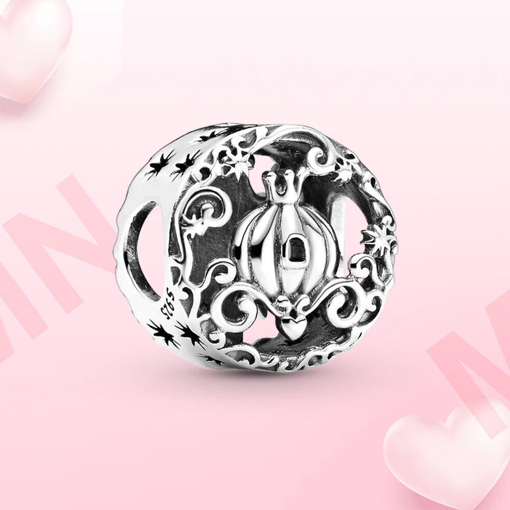 

silver charm jewelry Cinderella Charm bead Original Fit Pandora Bracelet for women diy