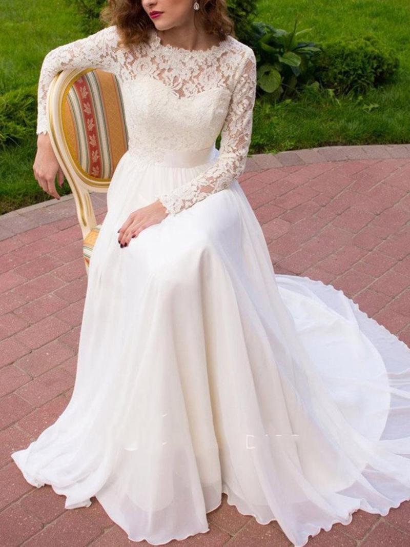 

Party Dresses Stunning Lace Evening Wear With Long Sleeves Sheer Jewel Neck Beaded Prom Gowns Vestidos De Fiesta Sweep Train ChiffonParty, Pink