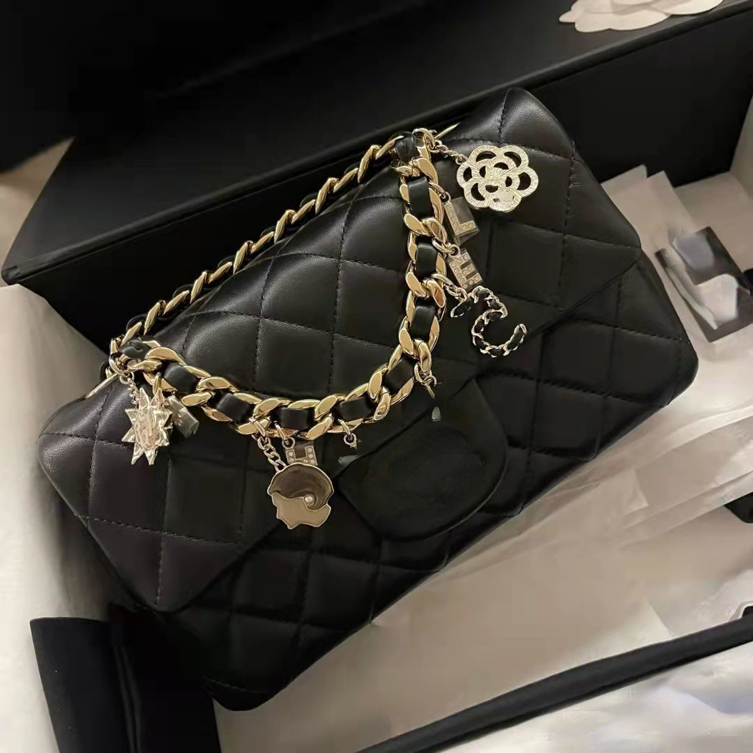 

Women Bags Genuine Leather Handbags Bamboo Handle Luxury Totes Purse Chain Shoulder Bags, Coin purse