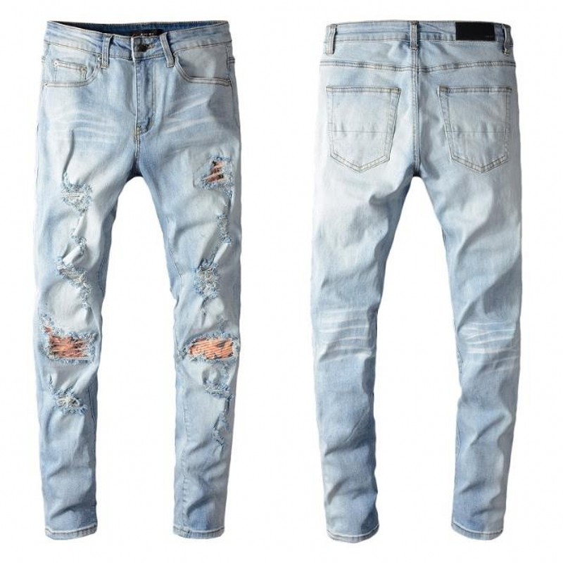 2022 New Mens Distressed Ripped Biker Jeans Slim Fit Motorcycle Biker Denim For Men Fashion Hip Hop Mens Jeans Good Quality