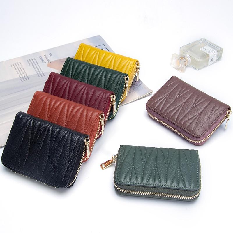 

Wallets Leather Wallet Small Holder Zipper Coin PurseWallets, Black