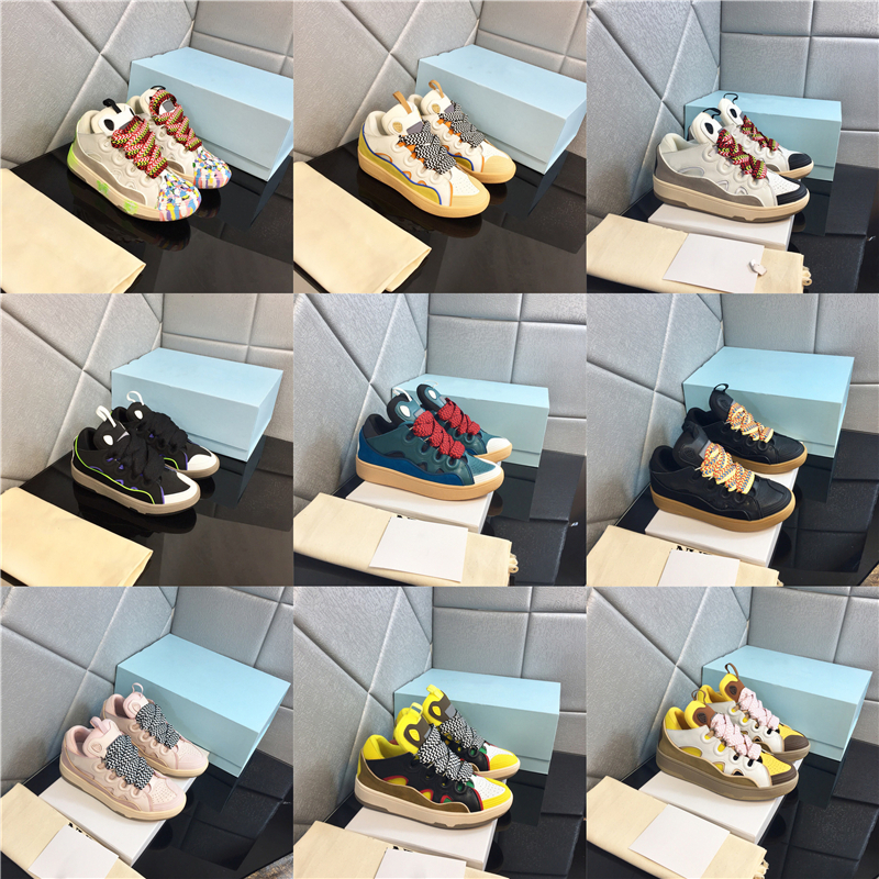 

2022 luxury designer Leather Curb Dept Blue Grey Shoes Men Lanvin Sneaker Beige Yellow Black Purple Light Blue Gum Pink White Ivory Brown Women Outdoor Size 35-45, 14