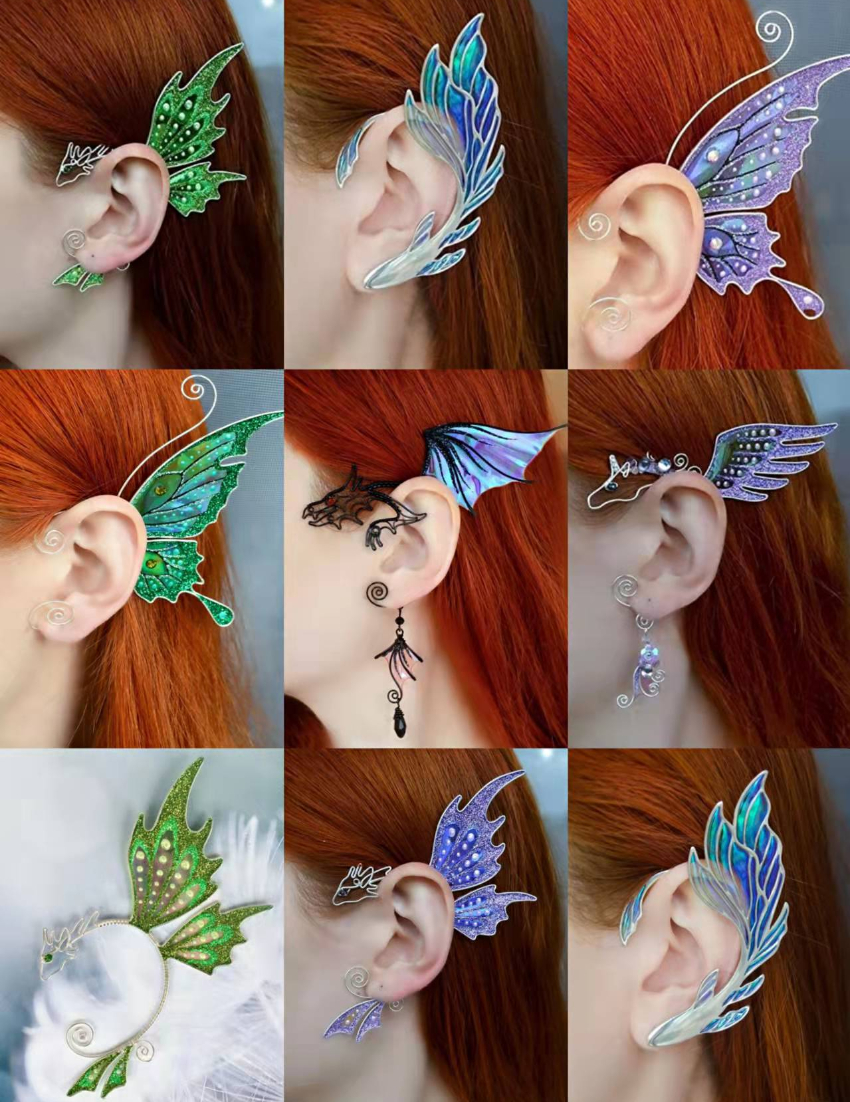 

Fashion Ear Cuff Ear Sleeve Pendant Without Perforation Unicorn Butterflies Fish Pattern Performance Accessories