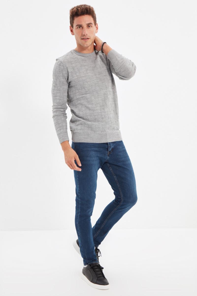 

Men's Jeans Trendyol Male Tapared Skinny TMNAW22JE0048, Navy blue
