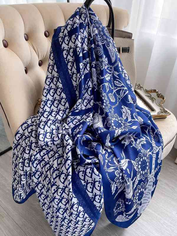 2A18 Letter D scarf shawl women's summer thin style with sunscreen silk seaside beach towel air conditioning room long