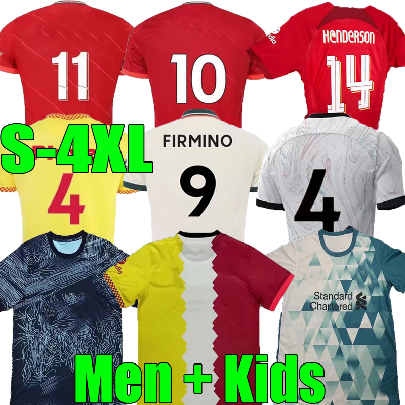 

3XL 4XL 21 22 23 Soccer Jerseys M.SALAH FIRMINO THIAGO KONATE LVP 2021 2022 2023 home VIRGIL Diogo MANE KEITA JONES Thailand quality men + kids Football Shirt, 21/22;third