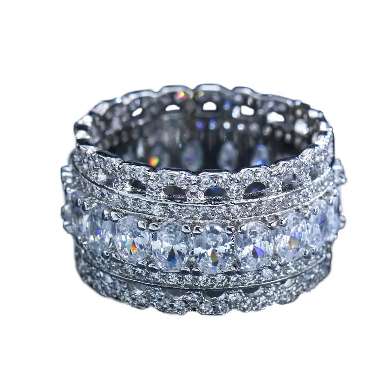 

Bridal Wedding Love ring Sizes 69 Jewelry designer Copper white Cubic zirconia copper silver perforated diamond5425911