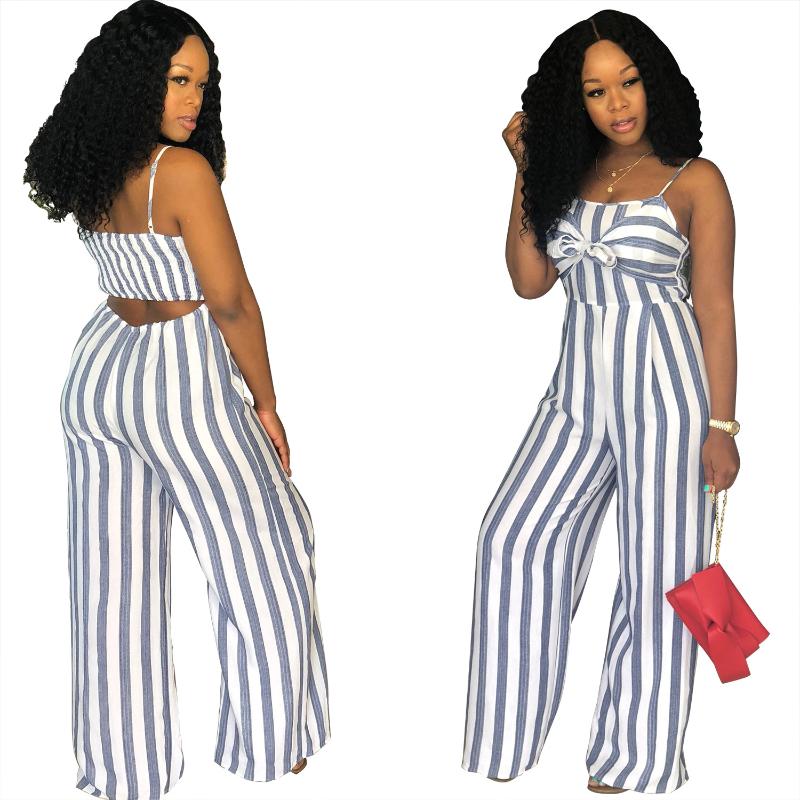 

Women' Jumpsuits & Rompers Striped Female Overalls European Style Bodysuit Women Womens Jumpsuit Spaghetti Strap Woman JumpsuitWomen, Black