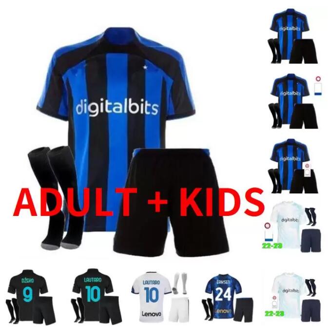 

2022 2023 LUKAKU Inter Milans soccer jerseys CORREA DZEKO GIROUD BARELLA LAUTARO SKRINIAR BELLANOVA DE VRIJ 22 23 home away football shirt uniforms men kids kit sets, 21/22
