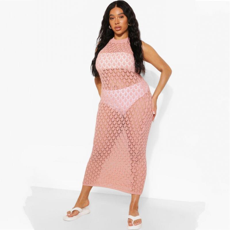 

Women's Swimwear Long Crochet Beach Cover Up Robe De Plage Swimsuit Saida Praia Longa Women Bathing Suit Tunics For BeachWomen's, Black