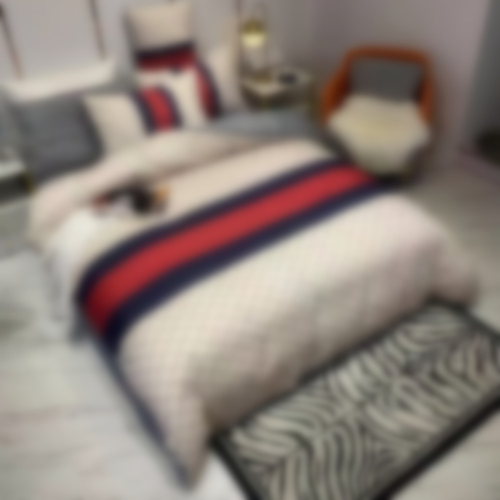 Adult Cotton Bedding Sets King Size European Style Quilted Comforters Covers Pillow Cases Sheet Colorful Plaid Duvet Cover-image-756803890