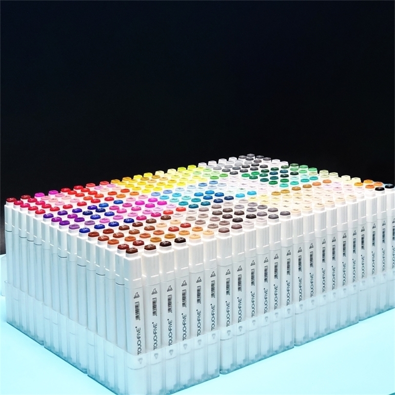 

Art Marker 168 Color Alcohol Based Marker Pen Watercolor Brush Pen Sketch Marker Dual Tip Drawing Art Brush Pen 210226