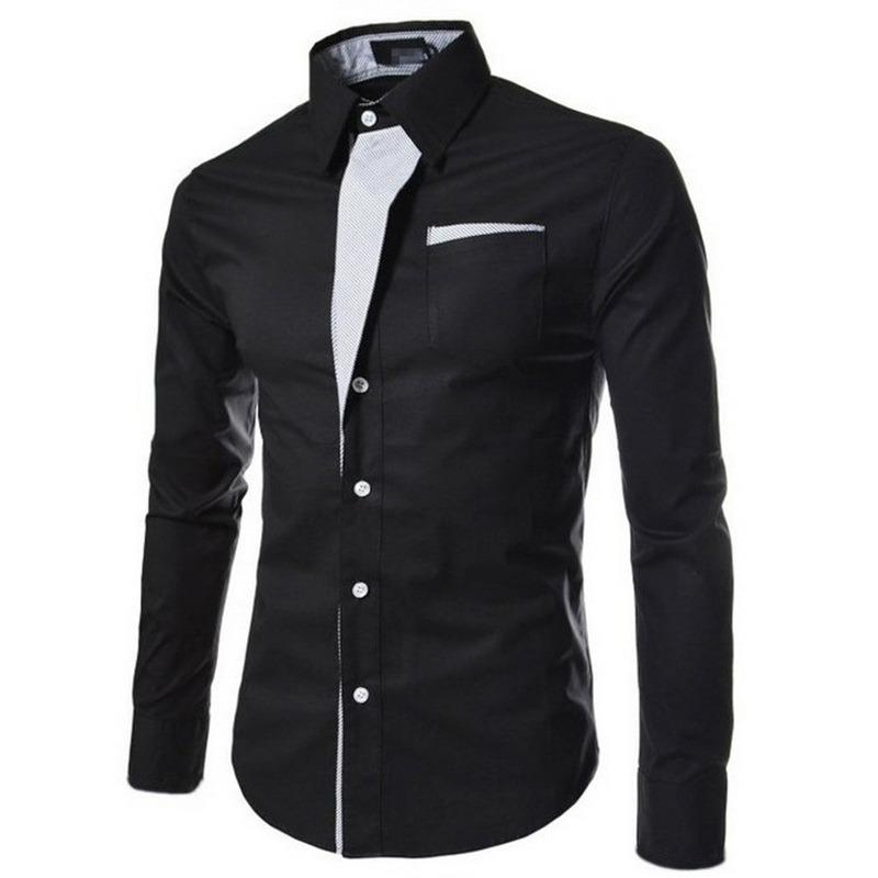 

Men's Dress Shirts 2022 Fashion Camisa Masculina Long Sleeve Shirt Men Slim Fit Design Formal Casual Brand Male Size -4XL, White
