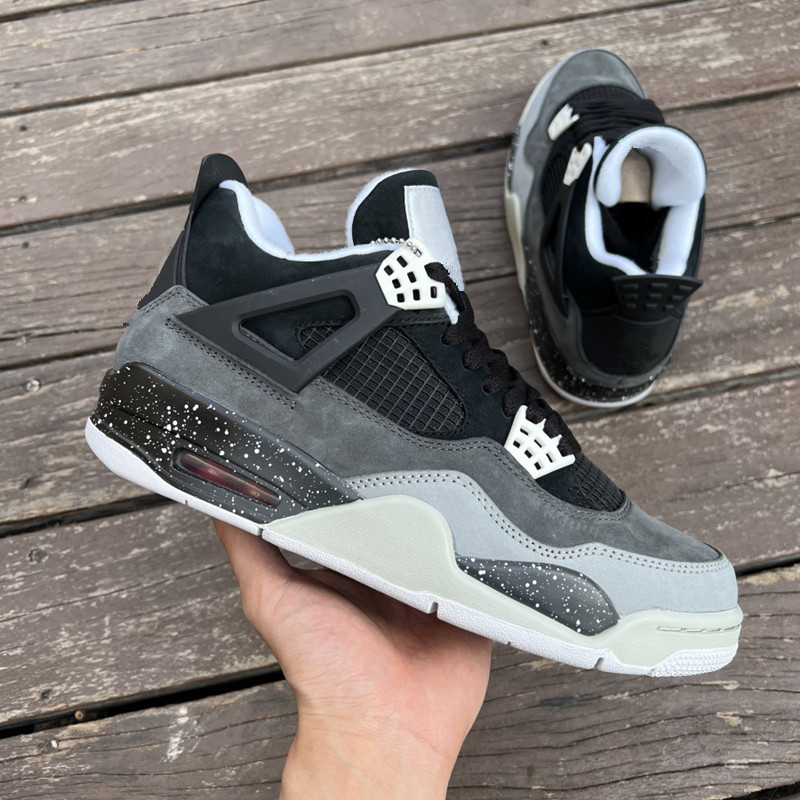 

Shoes 4 Fear Pack basketball 4S Suede Retro Gray brown Oreo Black white men outdoor sports training running sneakers 626969-030, As photo shows
