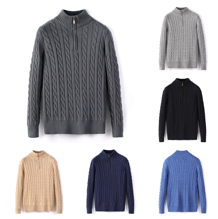 

RL High quality America knitted sweater polo brand mens twist half zipper sweaters knit cotton jumper pullover sweater Small horse game Asian size M-2XL, Consultative service