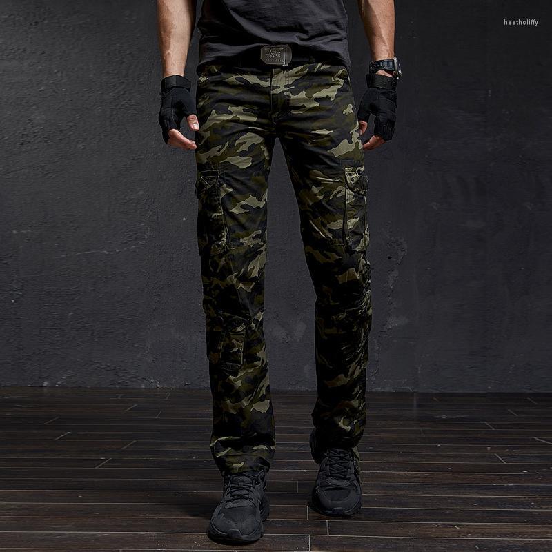 

Men's Pants Men's Cargo Men Camouflage Multi Pockets Military Large Size Tactical Outwear Army Straight Slacks Long TrousersMen's Heat22, Red camouflage
