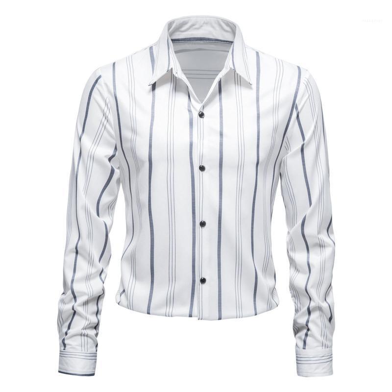 

Men's Casual Shirts Cotton Long Loose Printed Shirt Sleeve Lapel Fall/Winter Polyester Men Lightweight, White