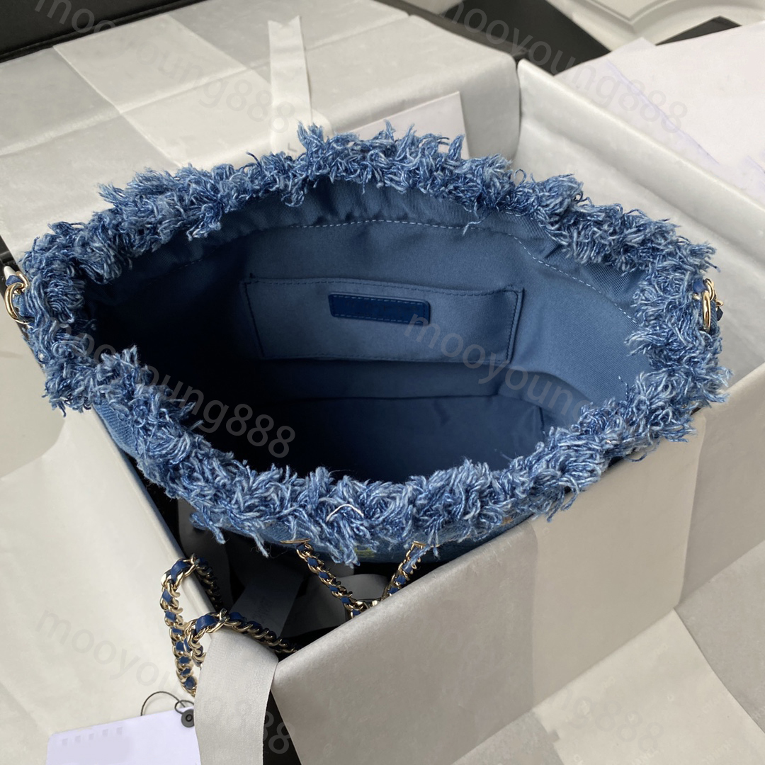 

Top Tier Quality Luxury Designer Small Quilted Bucket Bags Women Demin Diamond Lattice Purse Classic Crossbody Black Shoulder Gold Chain Bag Hangbag Clutch With Box, Upload pics to contact us