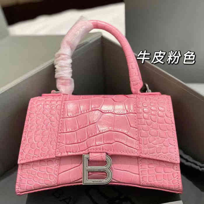 

Women Luxury Blencaigas Handbags Leather Hourglass 2022 Bag Crocodile High-end Net Red Fashion Messenger High Version Female 8H55, Sky blue