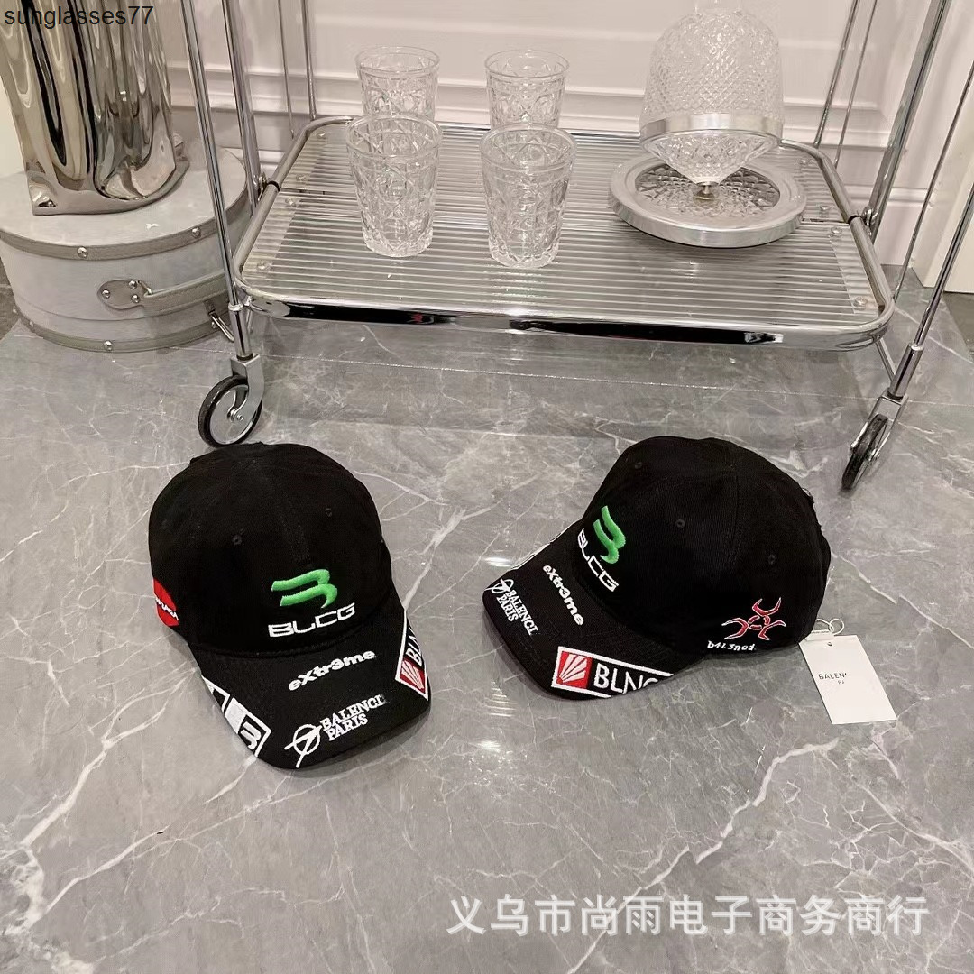 

2022 summer new motorcycle hat B family duck tongue letter blcg embroidery washing old double hook baseball hats, Black