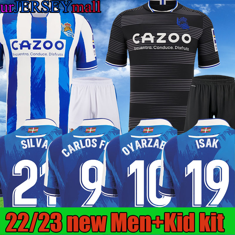 

22 23 Real sociedad soccer jersey MERINO PORTU CARLOS FDEZ OYARZABAL SILVA 2022 2023 home away black blue camiseta de futbol ISAK JANUZAJ football shirts ARITZ MOYA, 22 23 home
