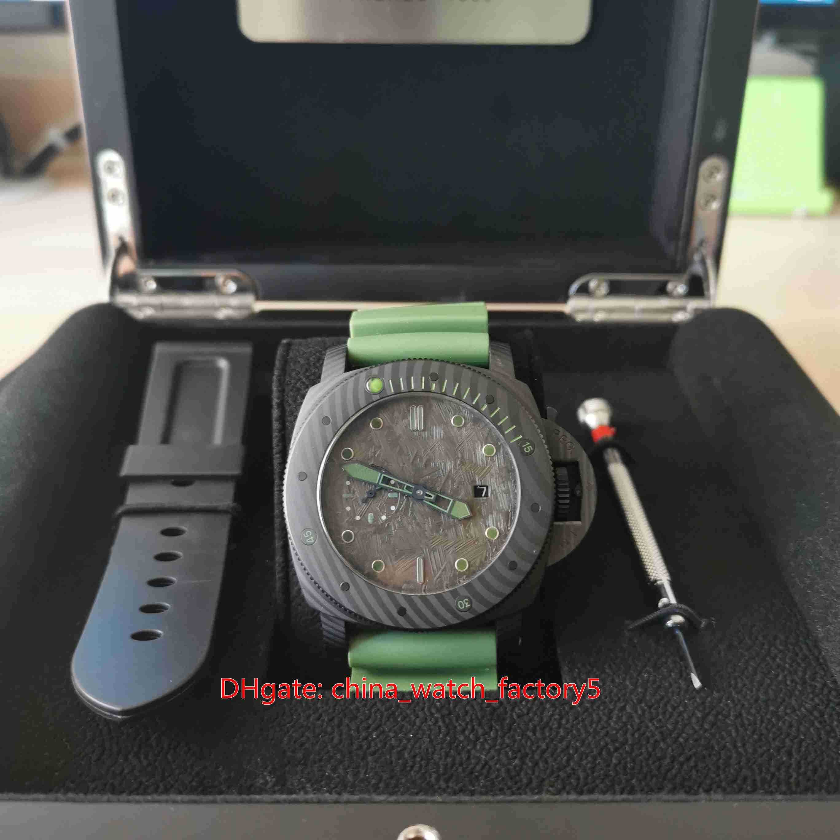 

With Box Papers Men's Watches 47mm Submersible PAM961 PAM00961 PAM 961 00961 Carbon Fiber Sapphire Top Quality Mechanical Automatic Mens Watch Wristwatches, No box papers