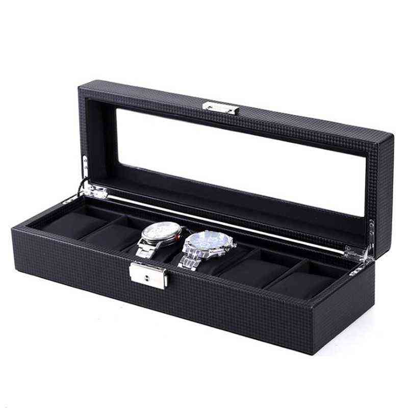 

Luxury Rolex Watch Gift Boxes 6 Grids 12 Box Storage Black Woven Pattern Pu Case Organizer for Men Women Jewelry Display 220614