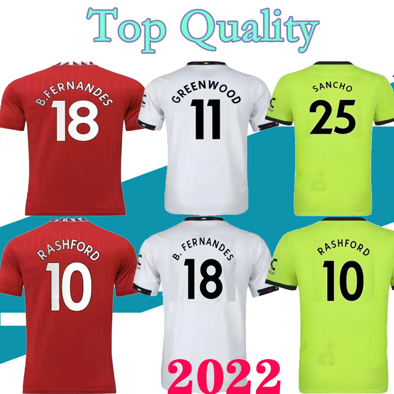 

2022 2023 SANCHO Player Version Soccer Jerseys VARANE BRUNO FERNANDES MANS UTDS RASHFORD Jersey Man kit Football Shirt TELLES 22 23 MANs equipment, 22/23 fans