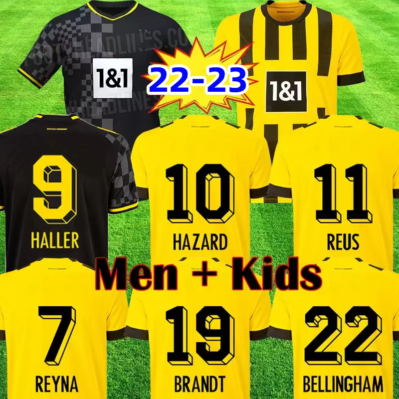 

22 23 DOrtmund men kids kit soccer jerseys BVB HALLER SULE BRANDT football shirt REUS MOUKOKO BELLINGHAM HUMMELS REYNA HAZARD MALEN maillot de foot 2022 2023 Jersey, 22 23 home kids