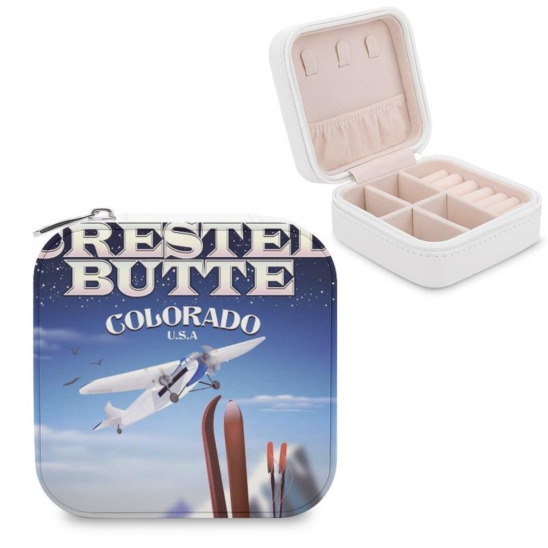 

Jewelry Pouches Bags Crested Butte Colorado Usa Vintage Ski Poster Storage Box 2022 Organizer Travel Portable Case BoxesJewelry