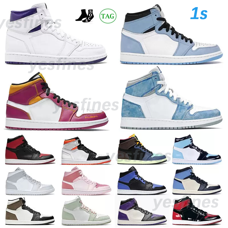 

2022 Top 1 1s Basketball shoes university blue Georgetown brotherhood Dark Mocha Atmosphere UNC hyper royal black white men women Sneakers Jordan 1 Jordan1s Jordans jordan1, More