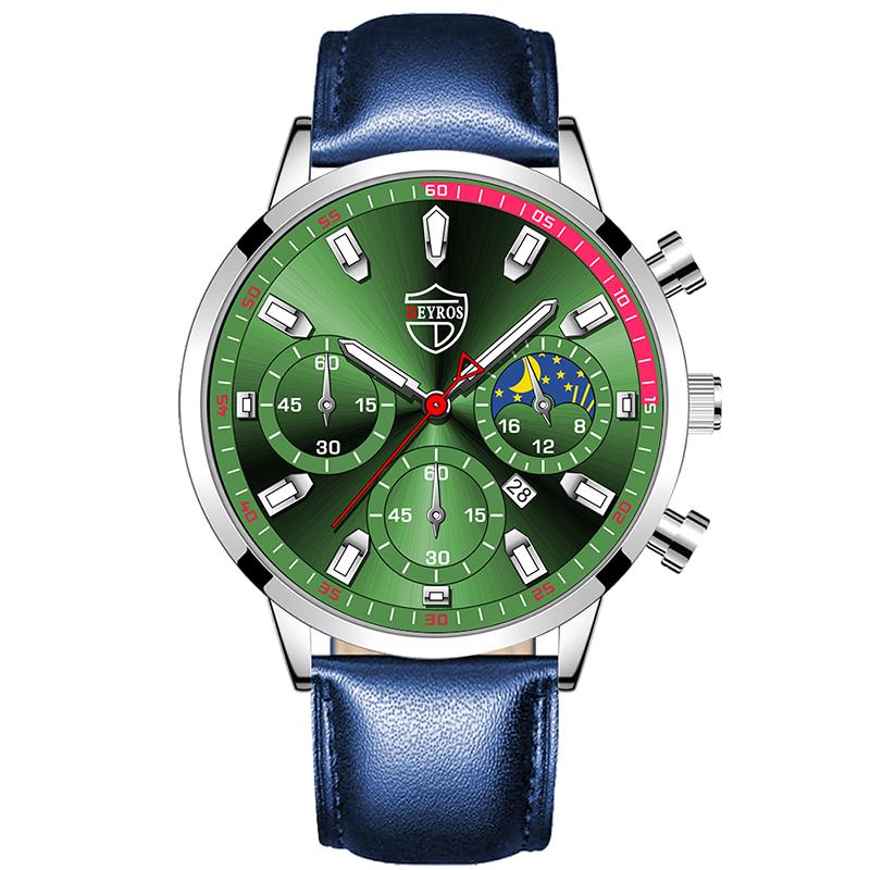 

Wristwatches Fashion Mens Watch Man Business Simple Stainless Steel Leather Quartz Wristwatch Black Bracelet Male Luminous Clock Watches, As shown 4